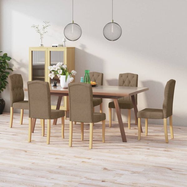 vidaXL Chaises &agrave; manger lot de 6 taupe tissu