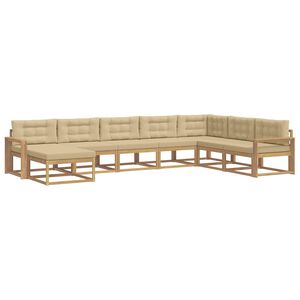 vidaXL Ensemble de canap&eacute;s d'ext&eacute;rieur 8 pcs Blanc et Beige