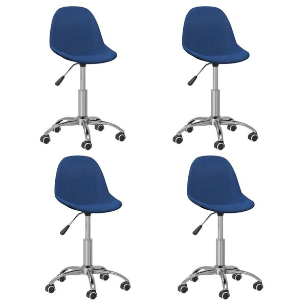 vidaXL Chaises pivotantes &agrave; manger lot de 4 bleu tissu
