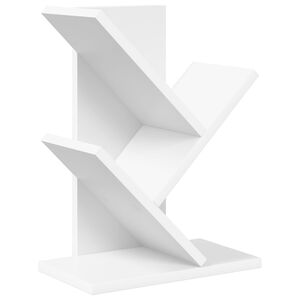 vidaXL &Eacute;tag&egrave;re Arbre 3 Niveaux 30 x 18 x 40 cm Bois d'ing&eacute;nierie Blanc