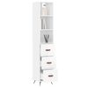 vidaXL Buffet haut Blanc brillant 34,5x34x180 cm Bois d'ing&eacute;nierie