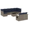 vidaXL Ensemble de canap&eacute; de jardin 10 pcs avec coussins gris r&eacute;sine tress&eacute;e