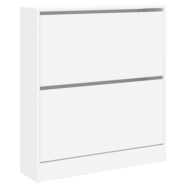 vidaXL Armoire &agrave; chaussures blanc 80x21x87,5 cm bois d'ing&eacute;nierie