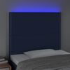vidaXL Tête de lit à LED Bleu 100x5x118/128 cm Tissu