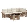 vidaXL Ensemble de canap&eacute; de jardin 6 pc Beige et blanc cr&egrave;me