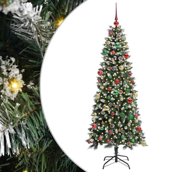 vidaXL Sapin de No&euml;l artificiel Vert 180 cm PVC, plastique et acier