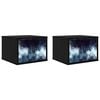 vidaXL Cabinet de chevet mural RAALTE 2 pc Ch&ecirc;ne noir 36 x 33 x 25 cm