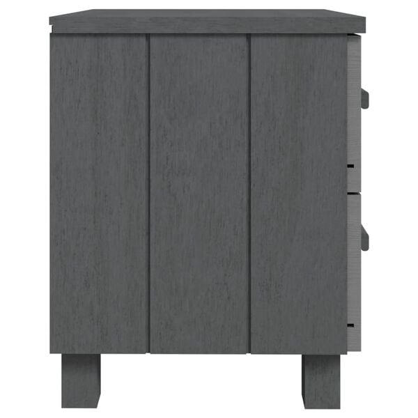 vidaXL Table de chevet HAMAR Gris fonc&eacute; 40x35x44,5 cm Bois pin massif