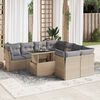 vidaXL Salon de jardin avec coussins 9 pcs beige r&eacute;sine tress&eacute;e