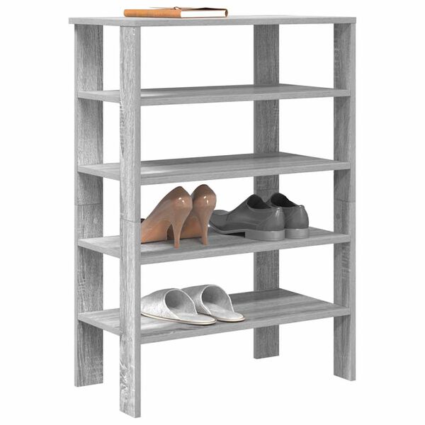 vidaXL &Eacute;tag&egrave;re &agrave; chaussures sonoma gris 61x32x87,5 cm bois ing&eacute;nierie