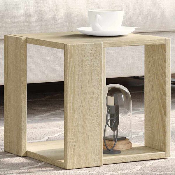 vidaXL Table basse ch&ecirc;ne sonoma 32x32x30 cm bois d'ing&eacute;nierie