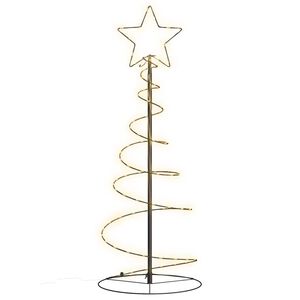 vidaXL Sapin de No&euml;l &agrave; LED 80 LED blanc chaud 120 cm