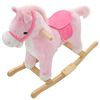 vidaXL Cheval &agrave; bascule Peluche 65x32x58 cm Rose