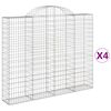 vidaXL Paniers &agrave; gabions arqu&eacute;s 4 pcs 200x30x160/180 cm Fer galvanis&eacute;