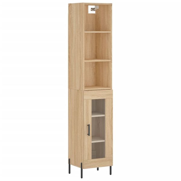 vidaXL Buffet haut Ch&ecirc;ne sonoma 34,5x34x180 cm Bois d'ing&eacute;nierie