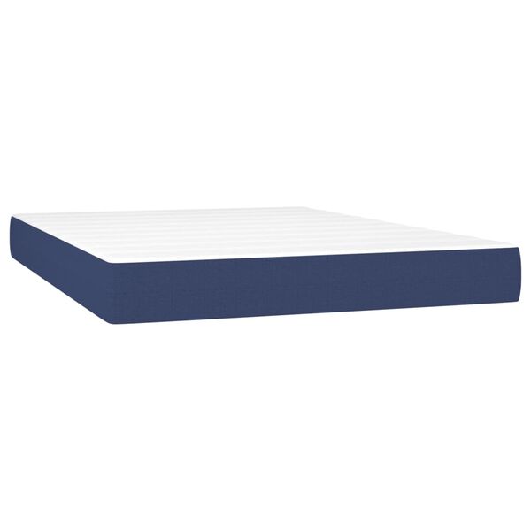 vidaXL Matelas de lit à ressorts ensachés Bleu 140x200x20 cm Tissu