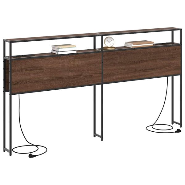vidaXL T&ecirc;te de lit de rangement Ch&ecirc;ne marron 200 cm Bois d'ing&eacute;nierie