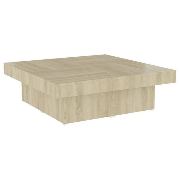 vidaXL Table basse ch&ecirc;ne sonoma 90x90x28 cm bois d'ing&eacute;nierie