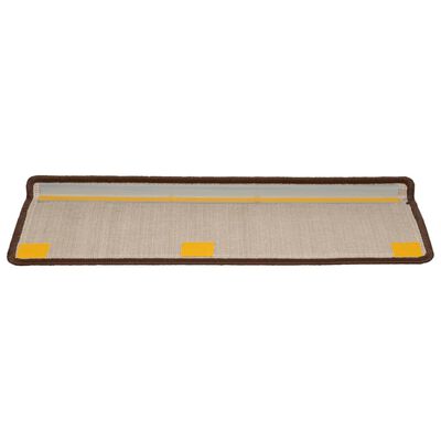 vidaXL Tapis d'escalier 10 pcs 65x21x4 cm Marron