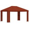 vidaXL Pavillon 4 &times; 3 m Terre cuite Polyester et Acier 190 gsm
