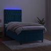 vidaXL Sommier &agrave; lattes de lit et matelas et LED Bleu fonc&eacute; 80x200 cm