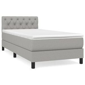 vidaXL Sommier &agrave; lattes de lit avec matelas Gris clair 80x200 cm Tissu