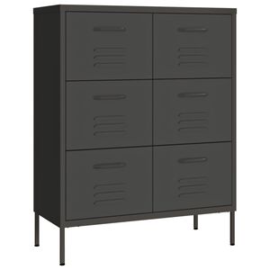 vidaXL Armoire &agrave; tiroirs Anthracite 80x35x101,5 cm Acier