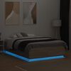 vidaXL Cadre de lit avec LED sans matelas ch&ecirc;ne sonoma 120x190 cm