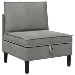 vidaXL Canap&eacute; moyen avec rangement Gris clair Velours