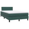 vidaXL Sommier &agrave; lattes de lit et matelas et LED vert fonc&eacute; 120x210cm velours