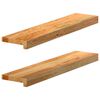 vidaXL Appuis de fenêtre 2 pcs marron clair bois de chêne massif