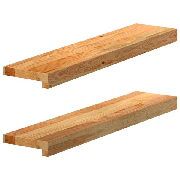 vidaXL Appuis de fenêtre 2 pcs marron clair bois de chêne massif