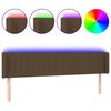 vidaXL T&ecirc;te de lit &agrave; LED Marron fonc&eacute; 163x16x78/88 cm Tissu