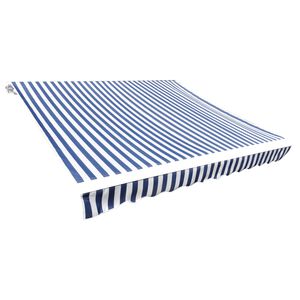 vidaXL Tissu de remplacement pour auvent bleu et blanc 3x2,5 m polyester