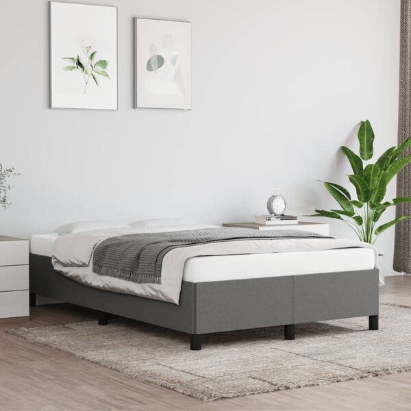vidaXL Cadre de lit sans matelas gris fonc&eacute; 120x190 cm tissu