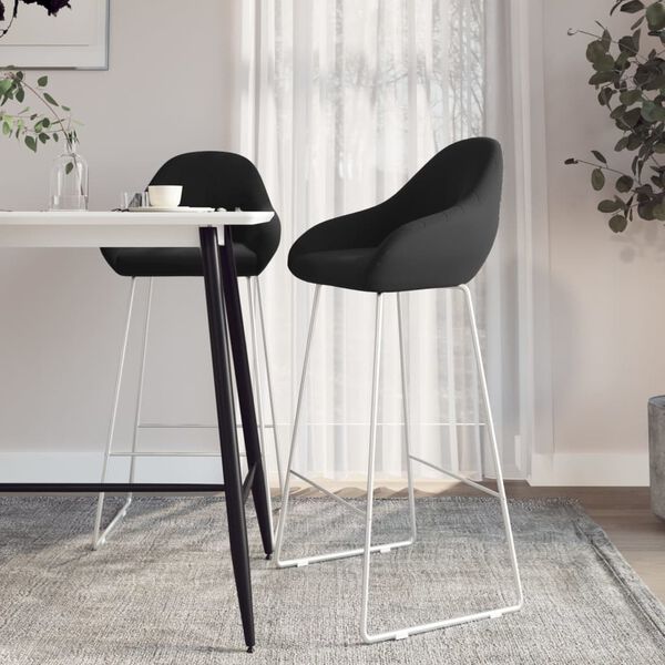 vidaXL Tabourets de bar lot de 2 noir velours