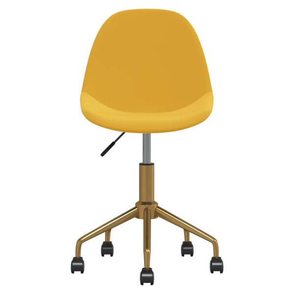 vidaXL Chaises &agrave; manger pivotantes lot de 2 jaune moutarde velours