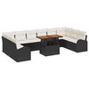vidaXL Ensemble de canap&eacute; de jardin 11 pc Noir et cr&egrave;me