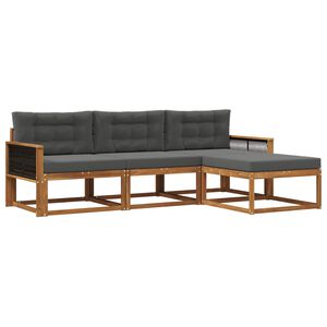 vidaXL Ensemble de canap&eacute;s d'ext&eacute;rieur 4 pcs Naturel et Anthracite