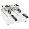 vidaXL Friteuse double &eacute;lectrique Acier inoxydable 12 L 4000 W
