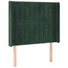 vidaXL T&ecirc;te de lit &agrave; LED Vert fonc&eacute; 83x16x118/128 cm Velours