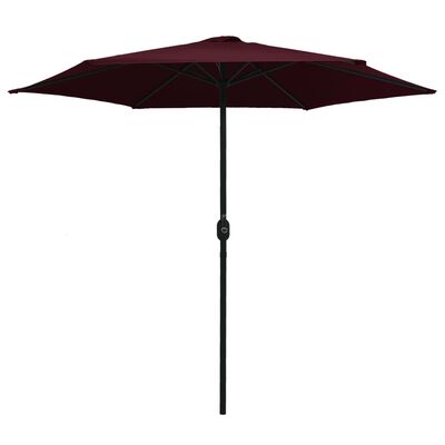 vidaXL Parasol de jardin et mât en aluminium 270x246 cm rouge bordeaux