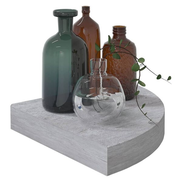 vidaXL &Eacute;tag&egrave;re d'angle murale Gris b&eacute;ton 25x25x3,8 cm MDF