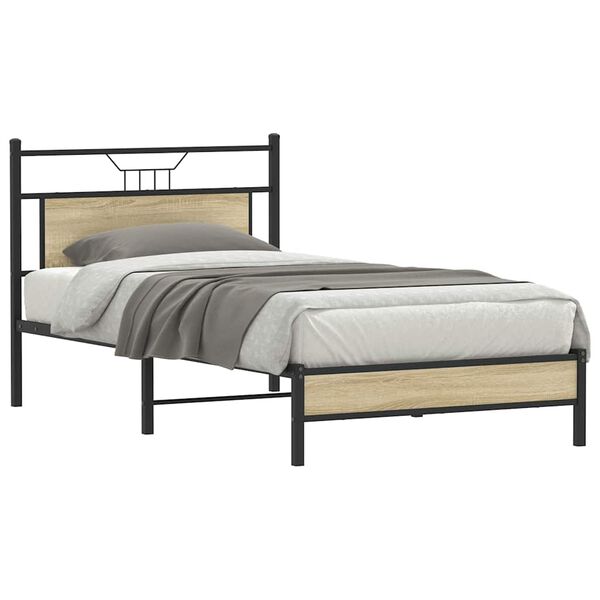 vidaXL Cadre de lit sans matelas ch&ecirc;ne sonoma 107x203 cm