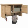 vidaXL Porte-manteau mural avec porte Ch&ecirc;ne artisanal 50 x 20 x 30 cm