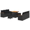 vidaXL Ensemble de canap&eacute; de jardin 11 pc 10-Nombre de places Noir