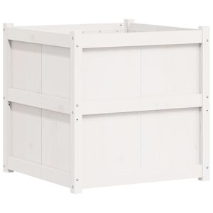 vidaXL Jardini&egrave;re blanc 70x70x70 cm bois de pin massif