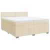 vidaXL Sommier &agrave; lattes de lit avec matelas Cr&egrave;me 200x200 cm Tissu