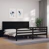 vidaXL Cadre de lit sans matelas noir 200x200 cm bois massif