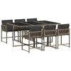 vidaXL Ensemble &agrave; manger de jardin et coussins 7 pcs gris rotin